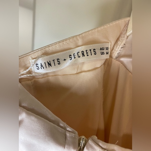 NWT Saints + Secrets Champagne Satin Dress AU 10 US M - Picture 7 of 8
